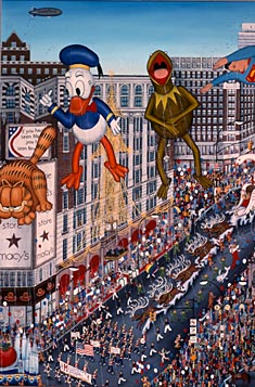 painting titled MACY'S THANKSGIVING DAY PARADE by Kathy Jakobsen