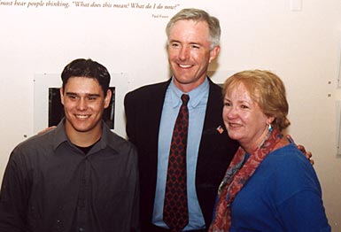 Senator Finch with Spencer Cosgrove and HCC professor Marie Nulty