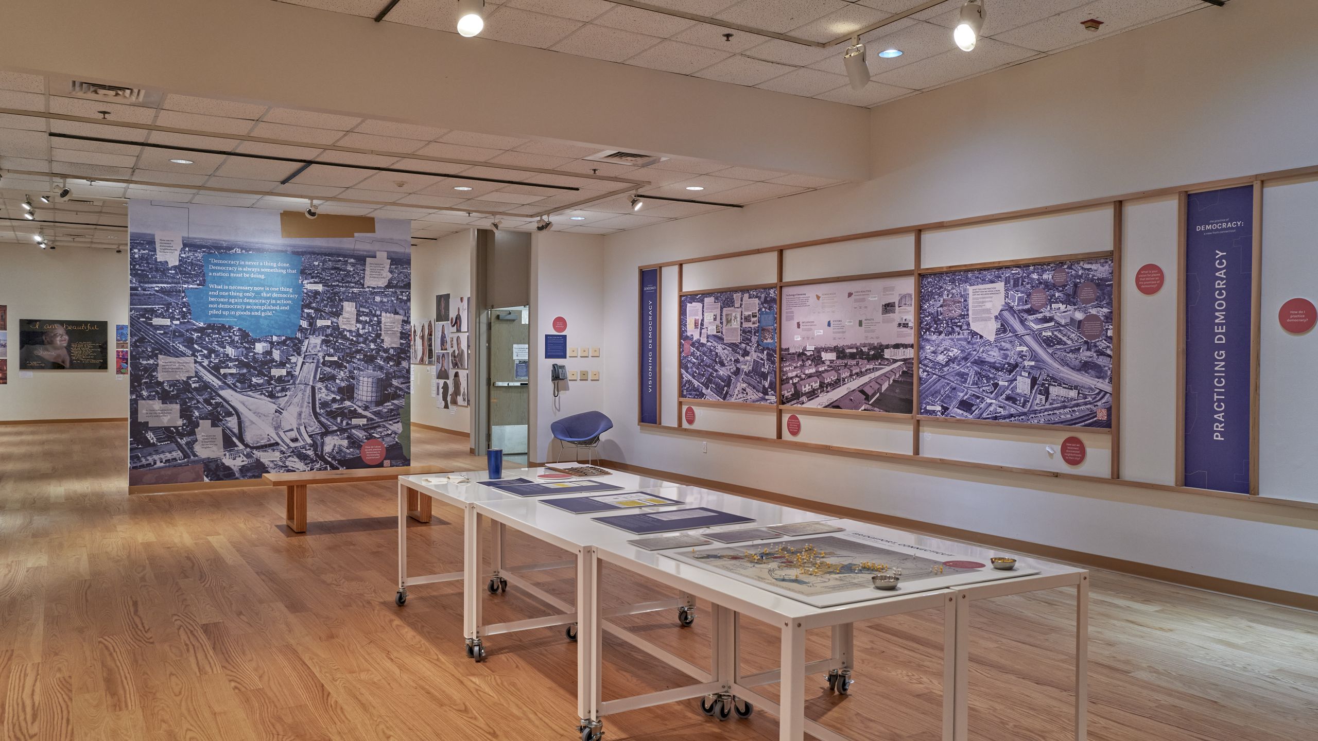 Installation shot of the exhibition, The Practice of Democracy: A View from Connecticut