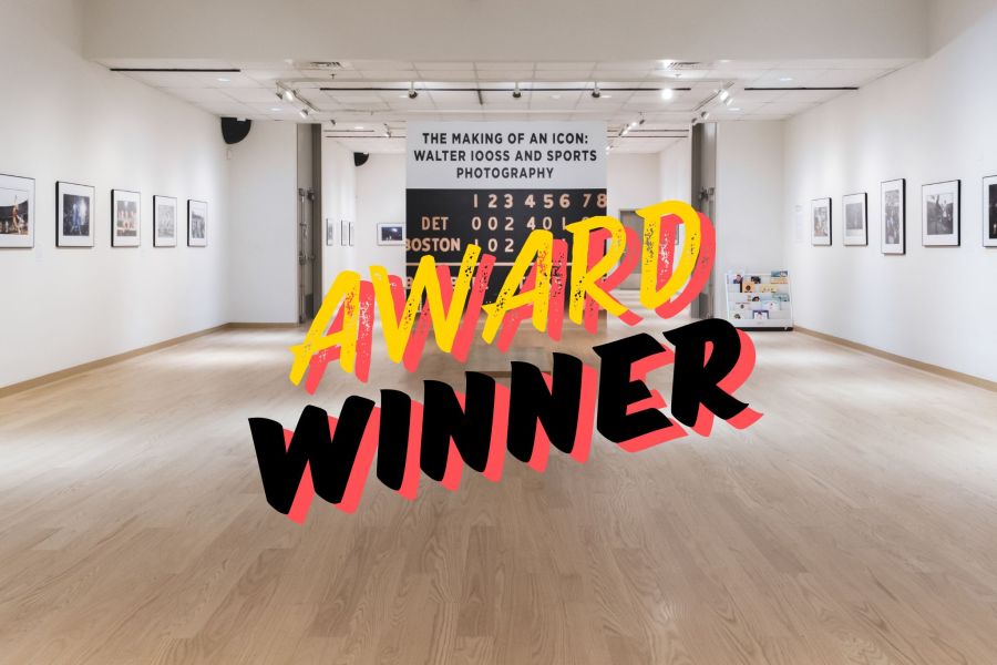 Photograph of the gallery with the words "Award Winner" layered on top